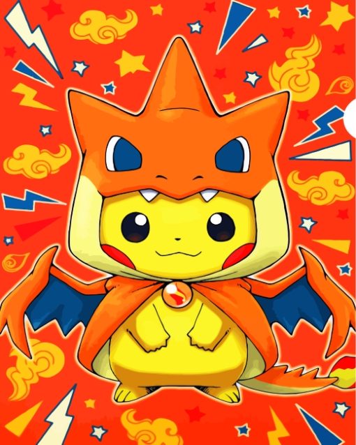 Pikachu Charizard diamond painting