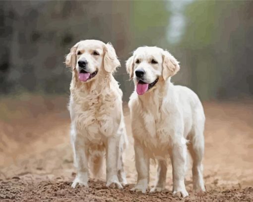 Aesthetic Cream Retrievers diamond painting