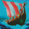 Norsemen Ships Diamond Painting
