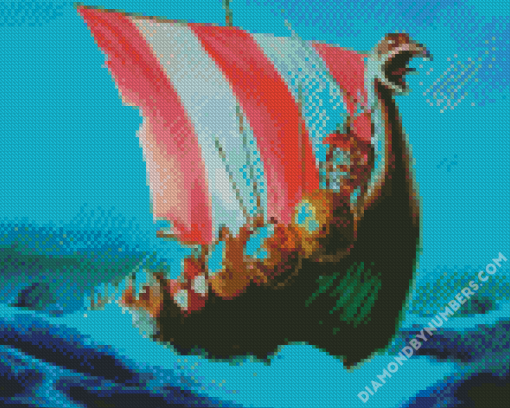 Norsemen Ships Diamond Painting