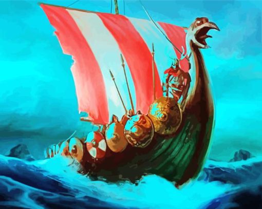 Norsemen Ships Diamond Painting