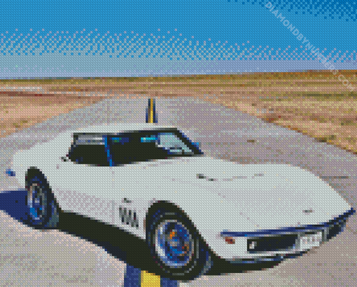 White Chevrolet Corvette ZL1 Diamond Painting