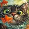 Cat And Fish 5D Diamond Painting